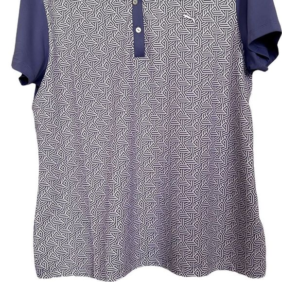 Puma Golf Womens Sz XL Purple and White Print Polo Top - Picture 3 of 7